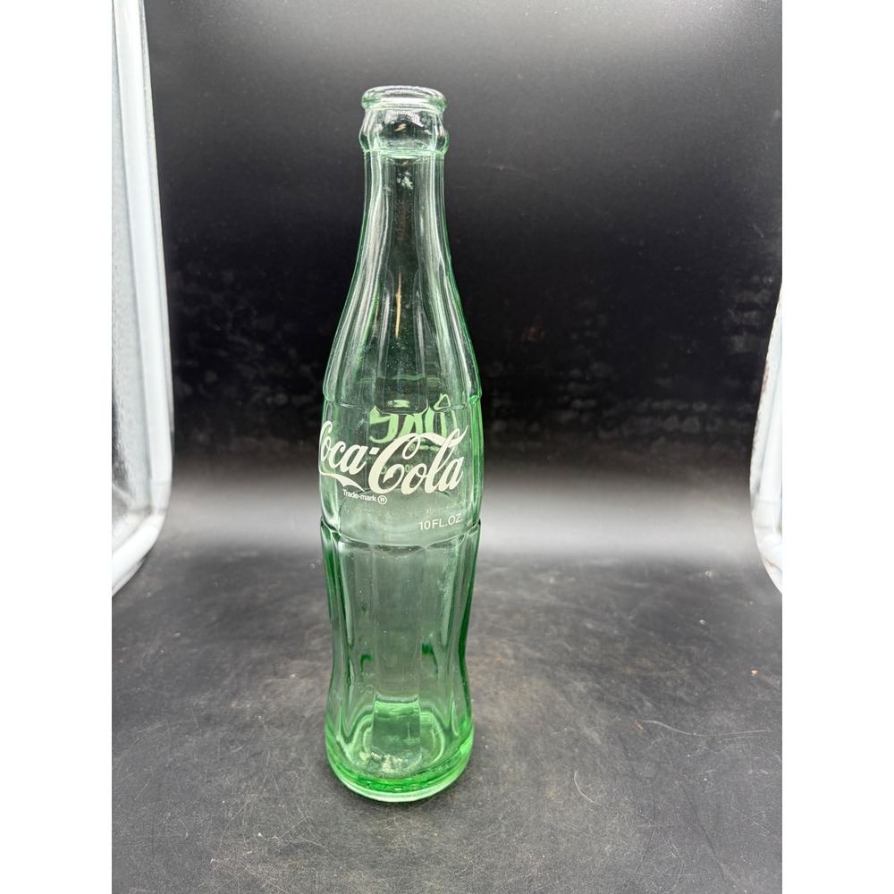 Vintage Coca-Cola 10oz Glass Bottle Green Hobbleskirt Coke ACL Logo Collectible